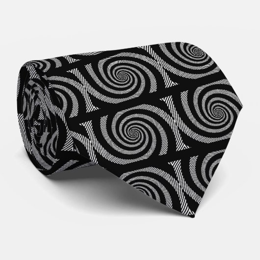 Cravate illusion d'optique en spirale Zebra (Roulé)