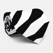 Cravate Illusion géométrique noir + votre couleur de choix (Roulé)