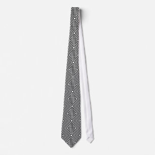 Cravate Illusions Art-Optique Noir & Blanc Simples Pop