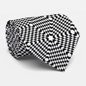 Cravate Illusions Art-Optique Noir & Blanc Simples Pop (Roulé)