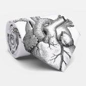 Cravate Illustration blanche noire simple de coeur (Roulé)