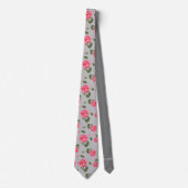 Cravate Illustration botanique de Shabby Chic Rose (Devant)