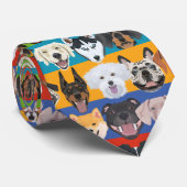Cravate Illustration chiens colorés motifs sans soudure (Roulé)