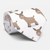 Cravate Illustration d'âne miniature joyeux (Roulé)