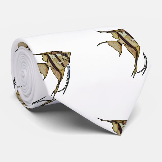 Cravate Illustration d'angelfish (Roulé)