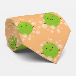 Cravate Illustration de bulles de chaux vert mou