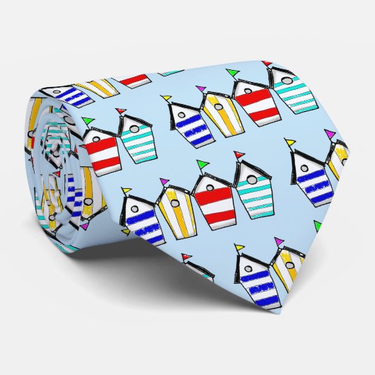 Cravate Illustration de cabane de plage colorée (Roulé)