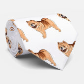 Cravate illustration de chien chow chow de dessin animé  (Roulé)