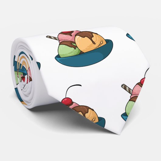 Cravate Illustration de crème glacée (Roulé)