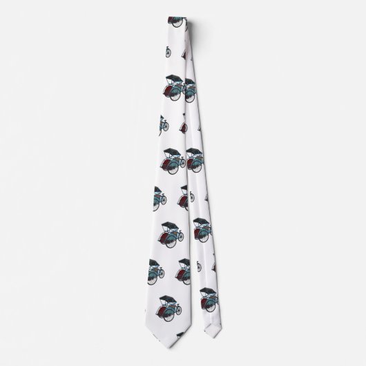 Cravate Illustration de cyclo-pousse (Devant)