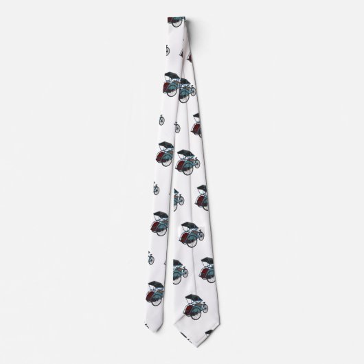 Cravate Illustration de cyclo-pousse (Dos)