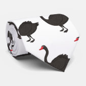 Cravate Illustration de cygne noir (Roulé)