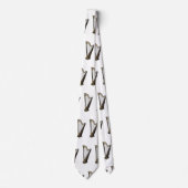 Cravate Illustration de dessin animé sur la harpe (Devant)