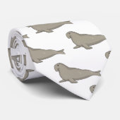 Cravate Illustration de dessin de phoque éléphant (Roulé)