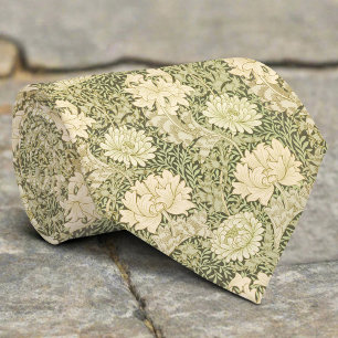 Cravate Illustration de fleurs vertes motif floral de Noël