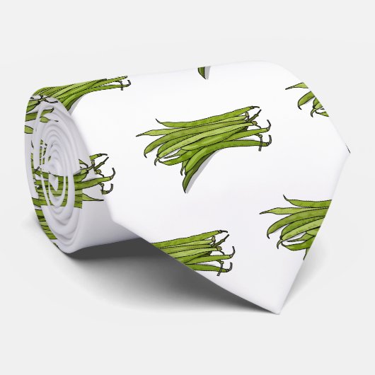 Cravate Illustration de haricots verts (Roulé)