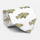 Cravate Illustration de la caricature du poisson de mérou (Roulé)