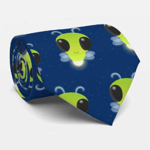 Cravate Illustration de la luciole vert mou