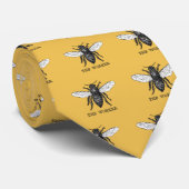 Cravate Illustration de l'abeille du travailleur vintage (Roulé)