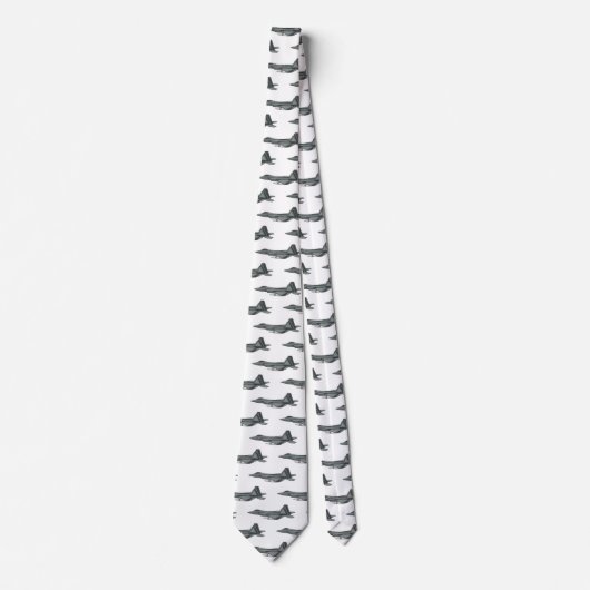 Cravate Illustration de l'avion de chasse (Devant)