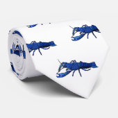 Cravate Illustration de l'écrevisse marron bleu (Roulé)