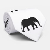 Cravate Illustration de l'éléphant noir animal sur Zoo Sil (Roulé)