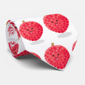 Cravate Illustration de litchee rose mignon (Roulé)