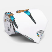 Cravate Illustration de l'oiseau bleu budgerigar (Roulé)