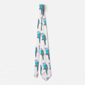 Cravate Illustration de l'oiseau bleu budgerigar (Dos)