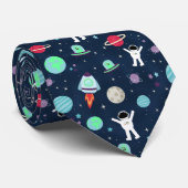 Cravate Illustration de motif spatial (Roulé)