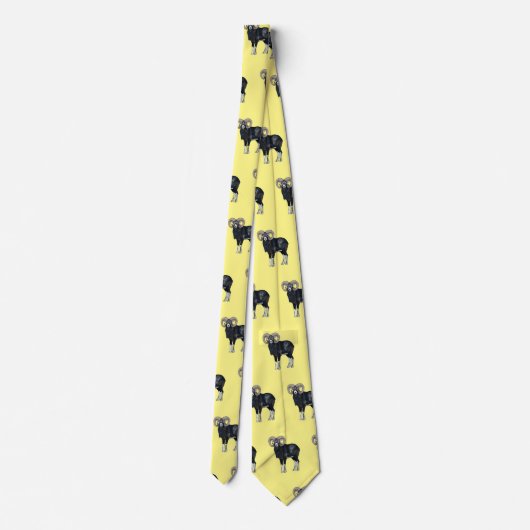 Cravate Illustration de mouflon, mouton (Dos)