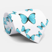 Cravate Illustration de papillons Morpho (Roulé)