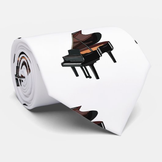 Cravate Illustration de piano (Roulé)