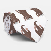 Cravate Illustration de plongée de loutre mignonne (Roulé)