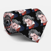Cravate Illustration de portrait de Beethoven (Roulé)