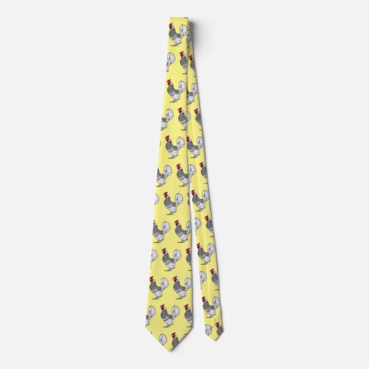 Cravate Illustration de poulet Sebright (Devant)