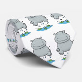 Cravate Illustration de saut en hippo mignon (Roulé)