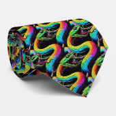 Cravate Illustration de serpent coloré (Roulé)