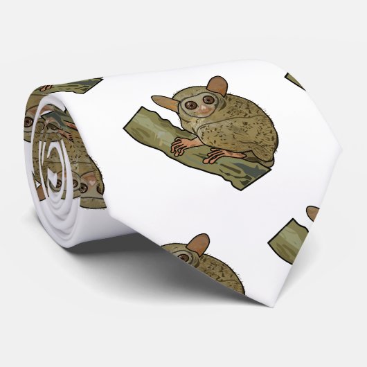 Cravate Illustration de Tarsier (Roulé)