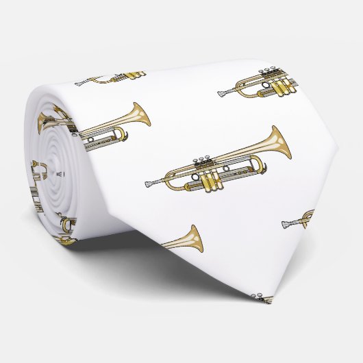 Cravate Illustration de trompette (Roulé)