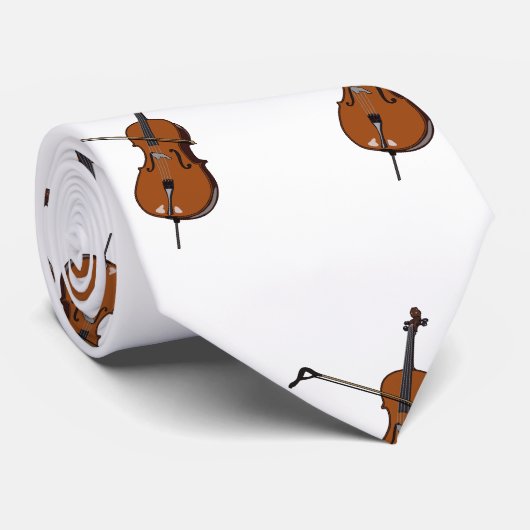 Cravate Illustration de violoncelle (Roulé)