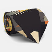 Cravate Illustration des cordes de guitare rétro (Roulé)