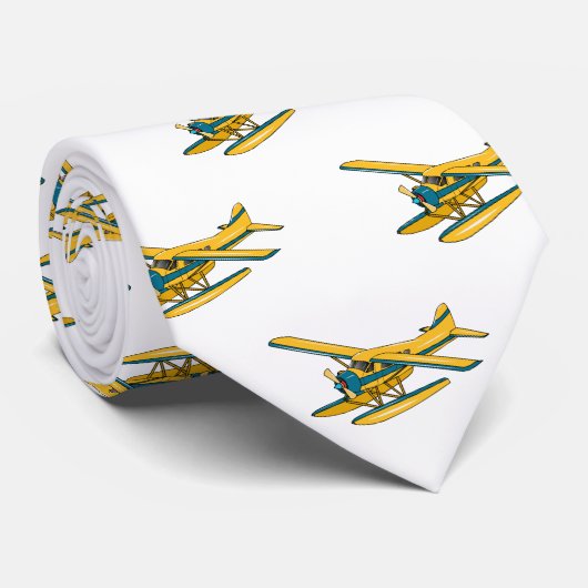 Cravate Illustration d'hydravion (Roulé)