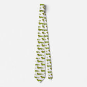 Cravate Illustration d'iguane vert heureux (Devant)