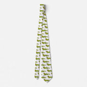 Cravate Illustration d'iguane vert heureux (Dos)