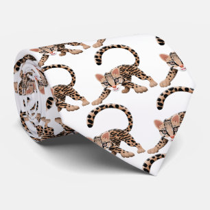 Cravate Illustration d'ocelot mignon