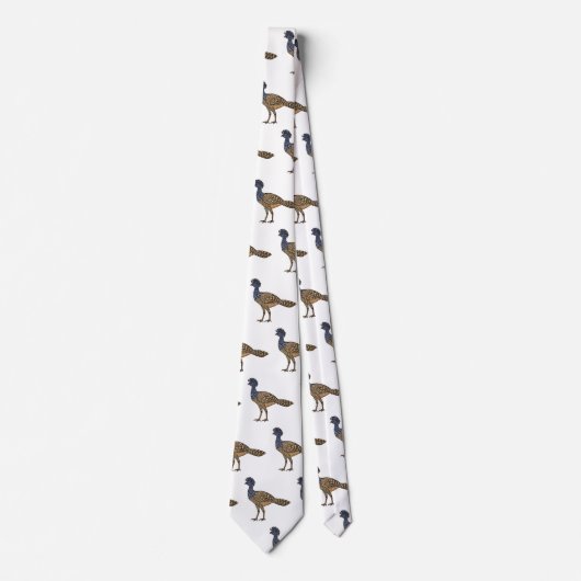 Cravate Illustration d'oiseau de curassow  (Devant)