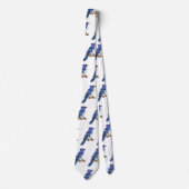 Cravate Illustration d'oiseau de jay bleu (Devant)