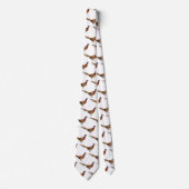 Cravate Illustration d'oiseau faisan à cou circulaire (Devant)