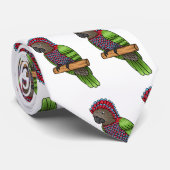 Cravate Illustration d'oiseau perroquet à tête de faucon (Roulé)